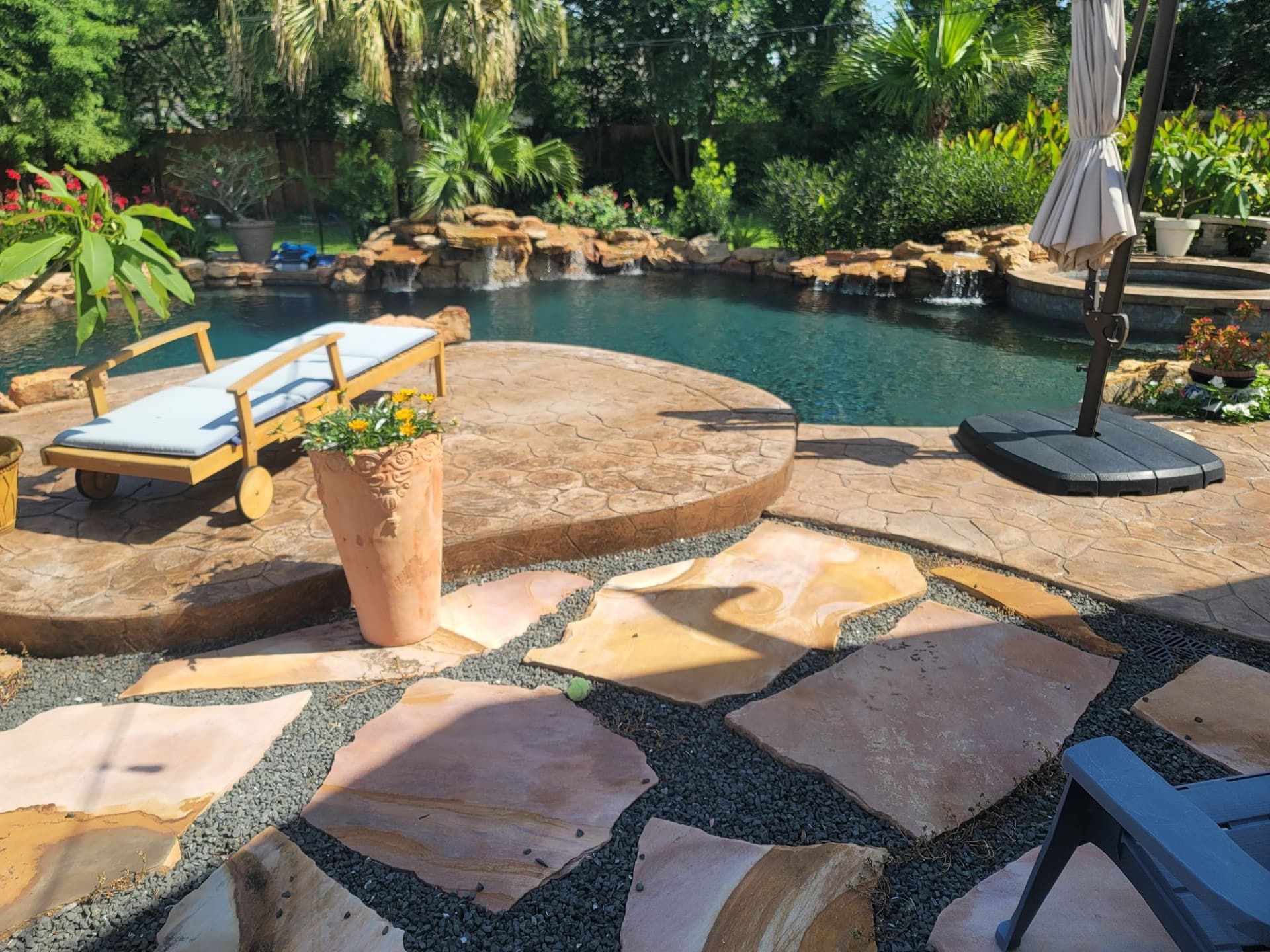 Gallery photos for Stamped Concrete Pool Deck in Jersey Village: Image #1