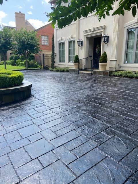 Black Stain Slate Look Driveway Transformation image