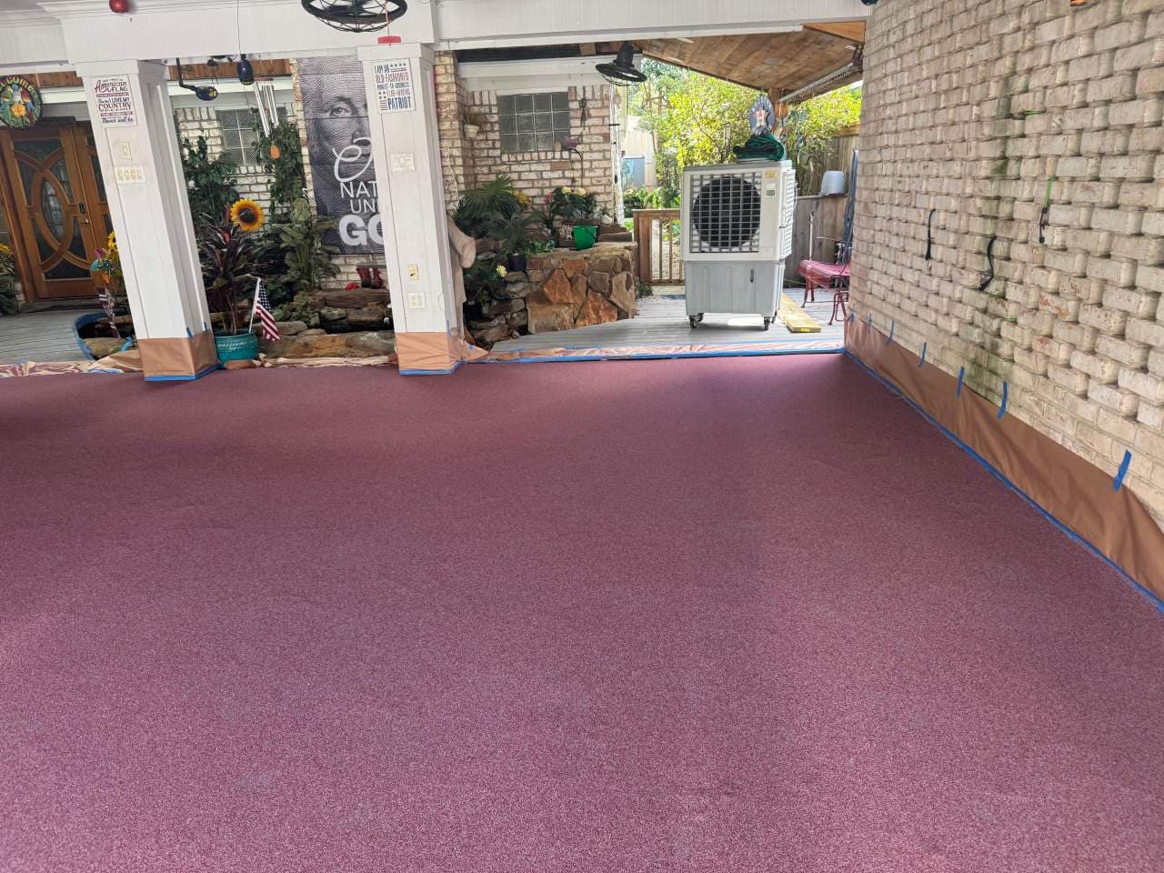 Stunning Patio Makeover with Epoxy Flake Flooring image