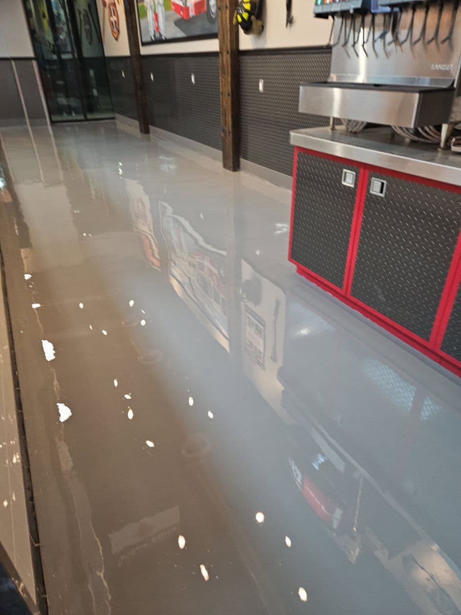 Gallery photos for Reflective Epoxy Floor Transformation at Firehouse Subs: Image #1