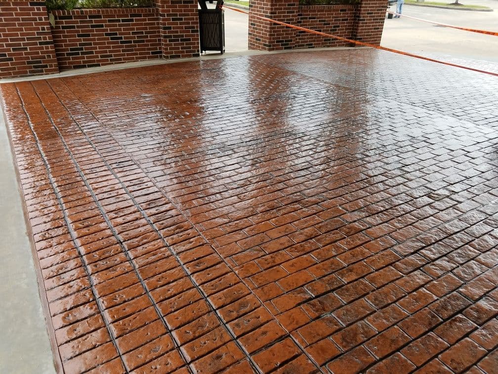 Glossy Concrete Patio Transformation in Spring TX image