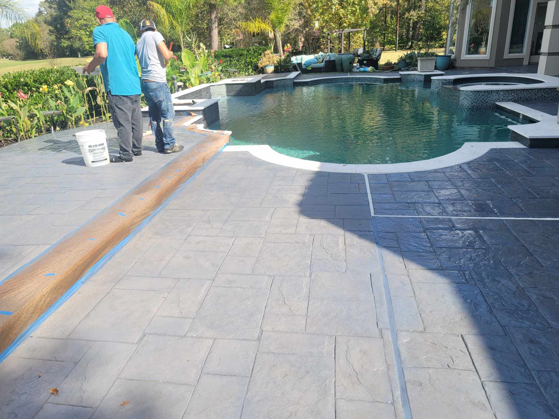 Chic and Durable Pool Deck Transformation in Houston