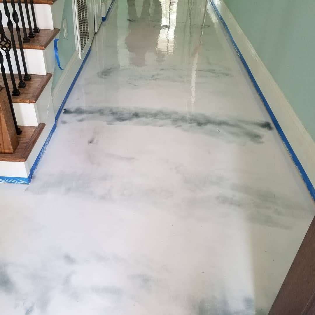 Marble-Look Metallic Epoxy Floors in River Oaks Houston image