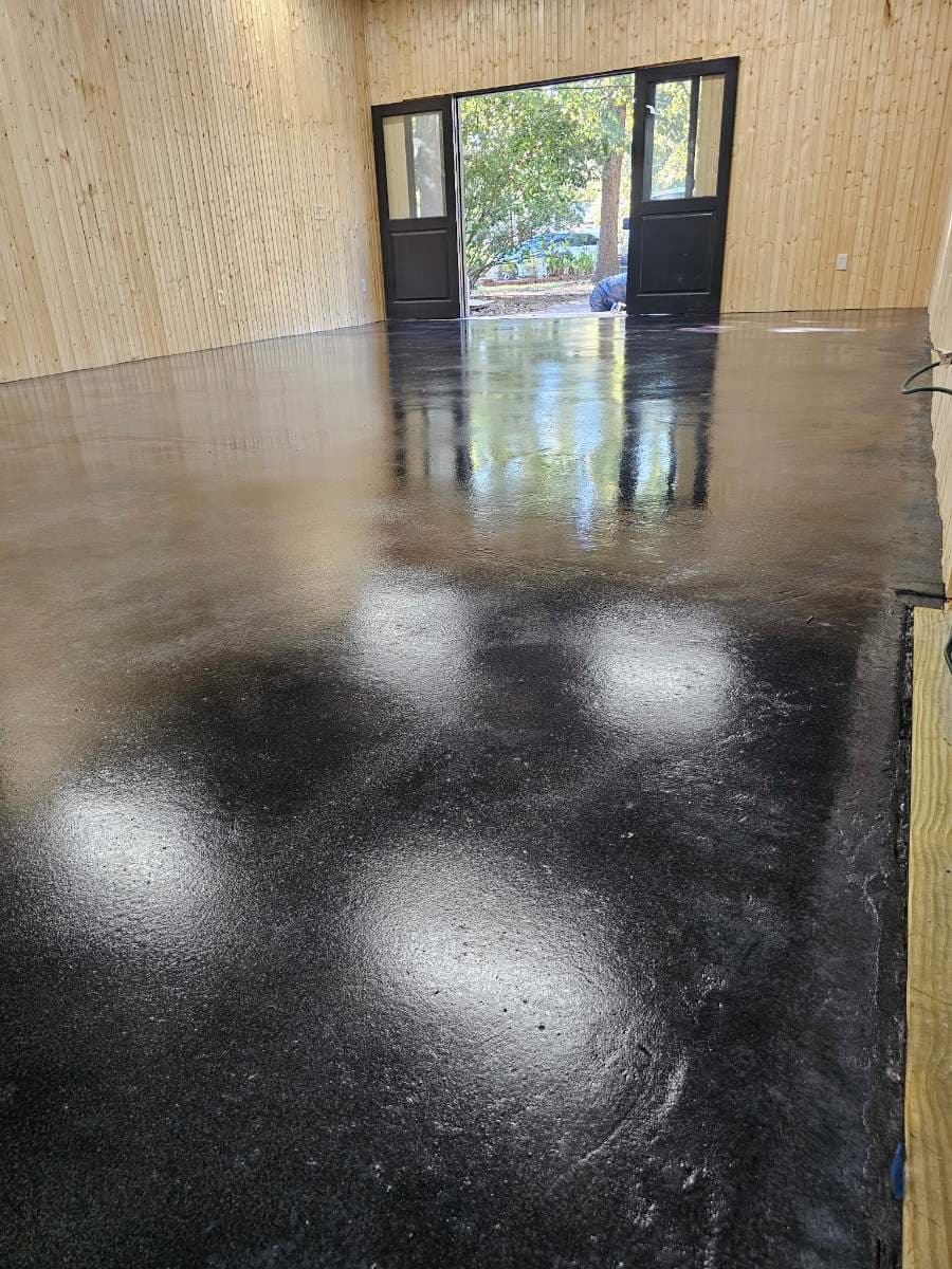 Garage Floor Transformed into Modern Bedroom in Conroe TX image